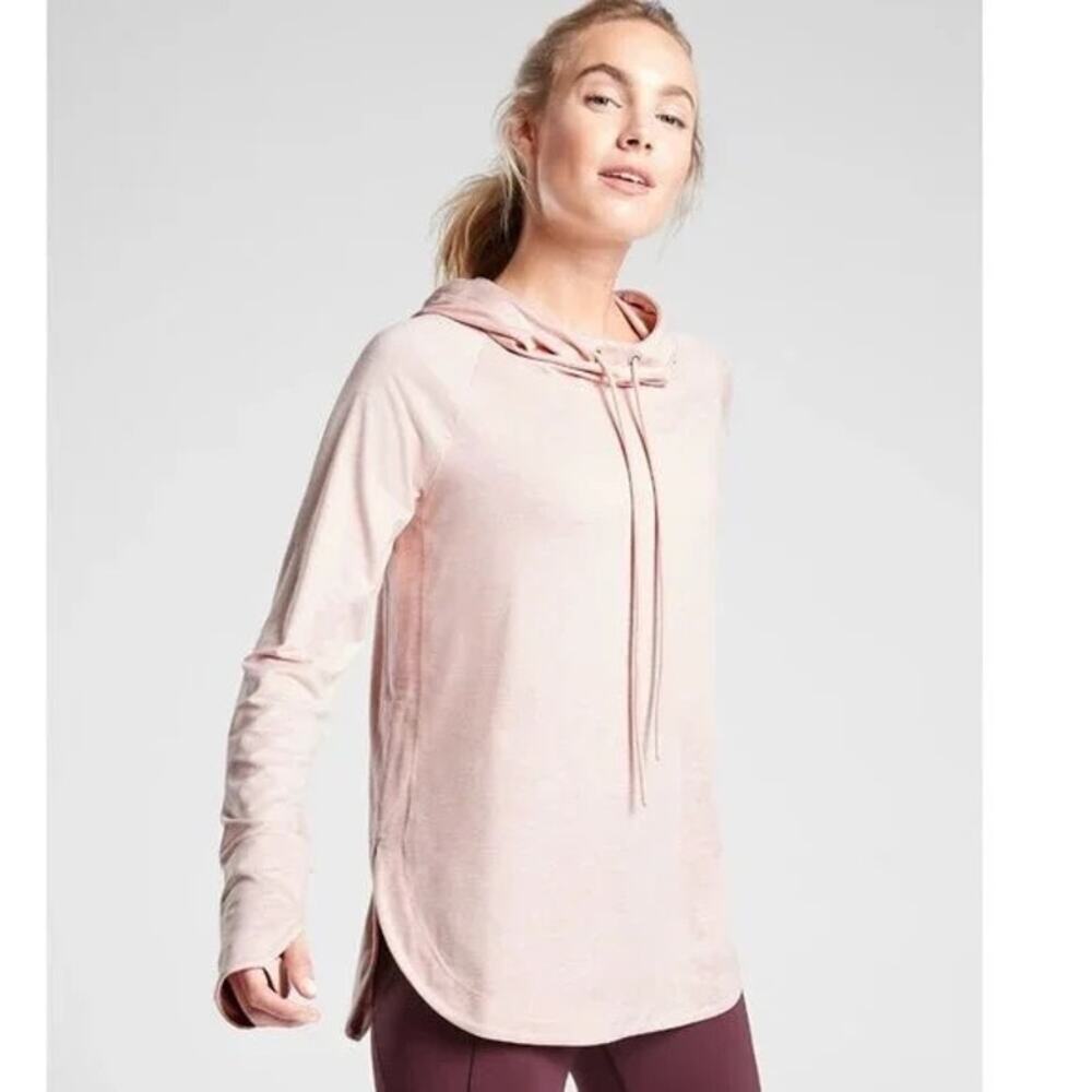 ATHLETA Uptempo Hoodie Sweatshirt in Light Heathered Orchid Pink Size M